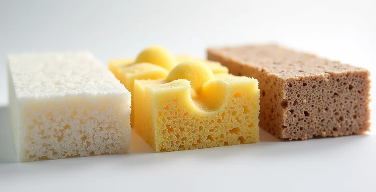 Makroaufnahme verschiedener Dämmstoffe mit sichtbaren Strukturen