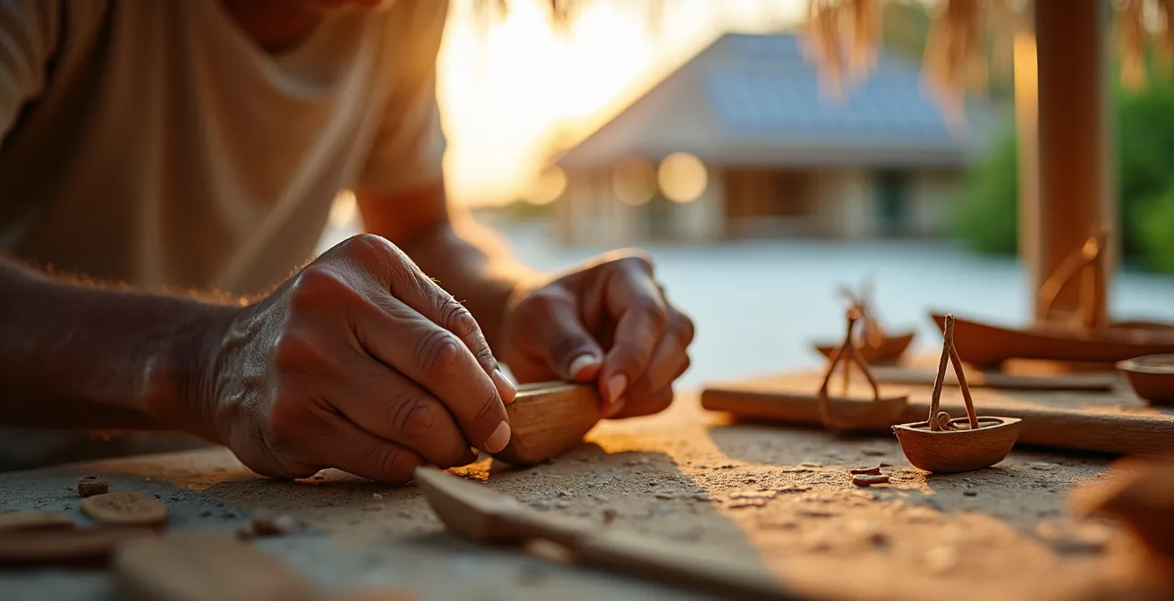 Traditionelle maledivische Architektur trifft auf moderne nachhaltige Bauweise
