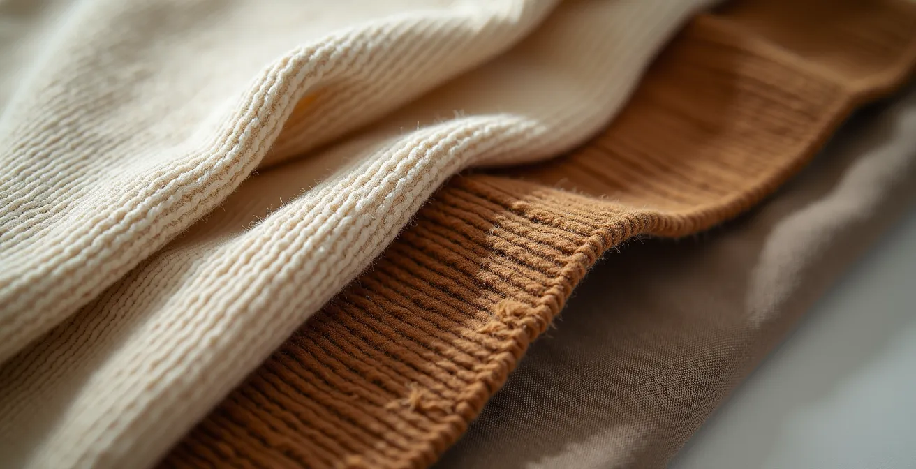 Visualisierung des Zwiebelprinzips mit verschiedenen Kleidungsschichten